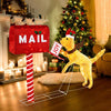 Lucktree 3.5 FT Lighted Dachshund Climbing Mailbox, Pre-Lit Christmas Holiday Decoration
