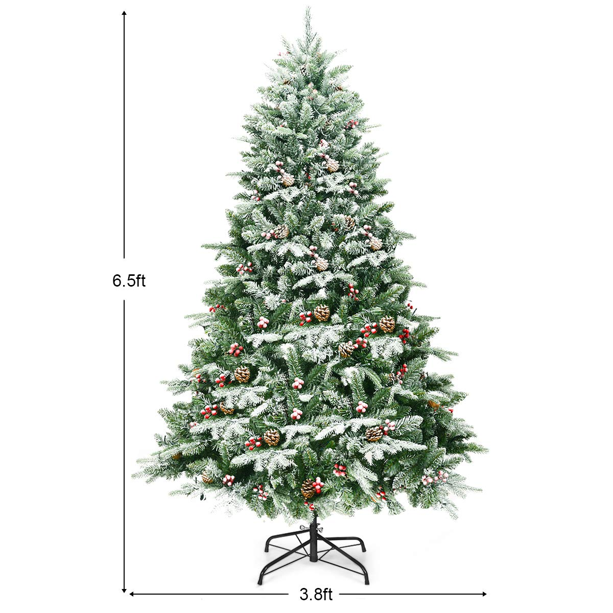 Lucktree 6.5FT Snow Flocked Christmas Tree - LucktreeUS