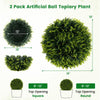Lucktree 2 PCS 18 Inch Artificial Cedar Topiary Ball, Round Faux Cypress Balls Outdoor, Fake Plant Sphere