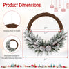 Lucktree 24” Pre-Lit Artificial Christmas Wreath, Snow Flocked Xmas Wreath with 35 Battery Operated Warm White LED Lights