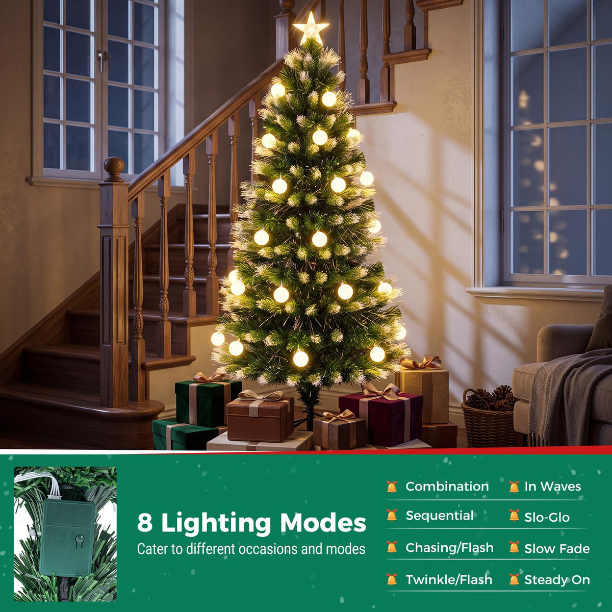 5 FT Pre-Lit Fiber Optical Artificial Christmas Tree