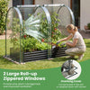 Lucktree 6x3x1 FT Galvanized Raised Garden Bed with Greenhouse Cover