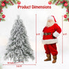 Lucktree 6ft Pre-Lit Snow Flocked Christmas Tree, Artificial Hinged Full Xmas Tree with 519 PVC & Pine Needles