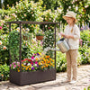 Lucktree Raised Garden Bed with Trellis & Hanging Roof