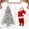 Lucktree 7ft Pre-Lit Snow Flocked Christmas Tree, Artificial Hinged Full Xmas Tree with 743 PVC & Pine Needles