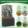 Lucktree 49 inch Tall PE Rattan Raised Garden Bed with Trellis