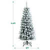 Lucktree Snow Flocked Pencil Christmas Tree, Hinged Artificial Slim Xmas Tree - LucktreeUS