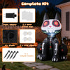 Lucktree 4 FT Day of the Dead Inflatable Skull Black Cat with LED Lights