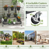 Lucktree Rolling Raised Garden Bed w/ 7 Planter Boxes, Storage Baskets, Drainage Holes
