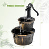 Lucktree 2-Tier Water Fountain Outdoor for Garden Patio Backyard, Plastic