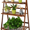 Lucktree 3 Tier Folding Storage Shelf, Bamboo Ladder Plant Stand