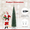 Lucktree 5ft Pre-Lit Pencil Christmas Tree, Artificial Slim Xmas Tree with 150 Warm-White LED Lights