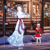 Lucktree 5 FT Christmas Lighted Angel, Pre-Lit Winged Holiday Figure Angel with 120 Cold White LED Lights