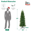 Lucktree 5ft Pre-Lit Pencil Christmas Tree, Hinged Artificial Slim Tree with 390 PVC PE Branch Tips
