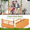 Lucktree Garden Arch Trellis with Bench - 63''W x 79''H Wooden Arbor with 2-Person Outdoor Bench