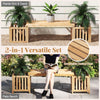 Lucktree 2-in-1 Outdoor Bench with 2 Raised Garden Beds