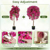 Lucktree 2 Pack Artificial Azalea Trees with Vivid Blooming Flowers for Indoor Outdoor Decor