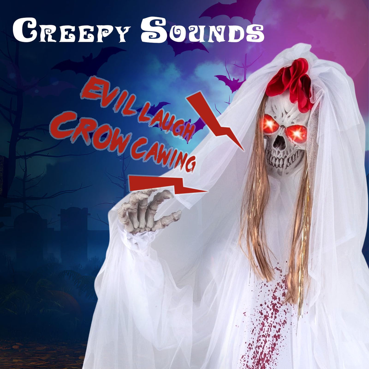 Lucktree Halloween Animatronic Skeleton Bride / Groom