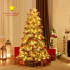 Lucktree Pre-Lit Snow Flocked Christmas Tree with Mixed Branch Tips & LED Lights