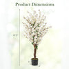 Lucktree 47” Faux Plum Blossom Plant with White Fabric Flower