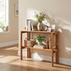 Lucktree 2-Tier Solid Wood Foldable Plant Shelf