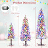 Lucktree 3' 4' 5' Pre-Lit Snow Flocked Christmas Tree Set of 3 with 300 Multicolored LED Lights