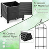 Lucktree Raised Garden Bed with Tomato Cages, Obelisk & Bird Top