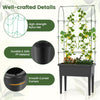 Lucktree Raised Garden Bed with Climbing Trellis, Self-Watering Elevated Planter