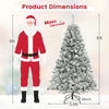 Lucktree 3-Minute-Setup Pre-Lit Snow Flocked Christmas Tree Artificial Hinged Xmas Tree