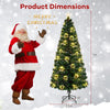 Lucktree 7ft Pre-Lit Fiber Optic Christmas Tree, Artificial Lighted Xmas Tree with 48 Warm-White Shape-Adjustable Star String Lights