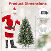 Lucktree 5FT / 6FT / 7FT Pre-Lit Artificial Christmas Tree with LED Lights Pine Cones Berries