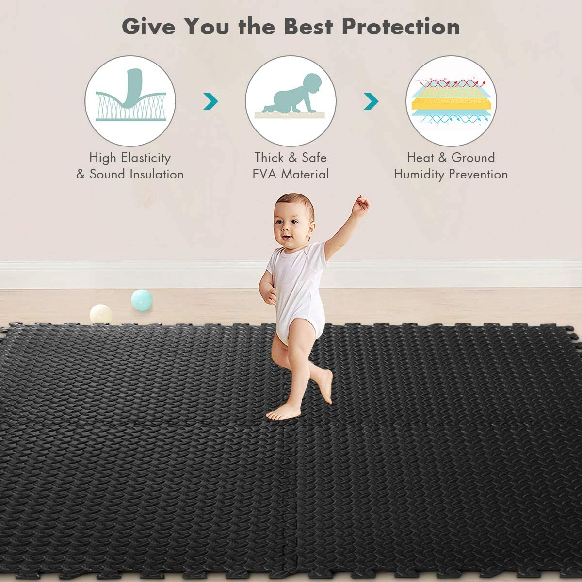 12 Pieces EVA Exercise Floor Mats - Lucktree