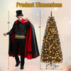 Lucktree Black Pencil Christmas Tree, Pre-lit Artificial Halloween Tree