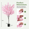 Lucktree 6.5FT Artificial Cherry Blossom Tree, Pink Fake Flower Tree, Faux Floral Plant Blooming Tree in Cement Pot