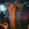 Lucktree 6 Ft Hanging Halloween Decoration, Ghost Pumpkin Man with Red LED Eyes & Posable Arms