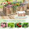 Lucktree Wooden Raised Garden Bed Natural Acacia Wood Rectangular Planter Box with Liner