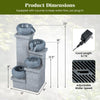 Lucktree 4-Tier Water Fountain Outdoor with Warm LED Lights & Pump