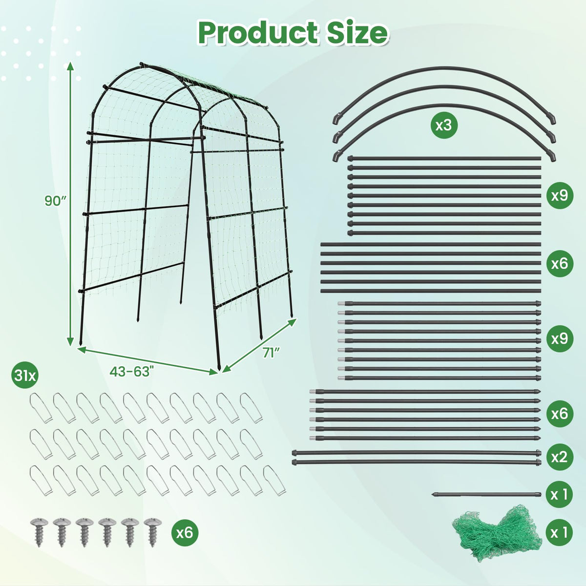 Garden Arch Trellis for Climbing Plants - Lucktree
