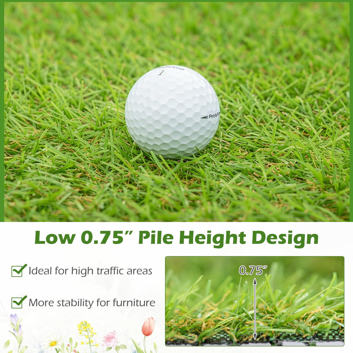 Lucktree 15 FT x 7 FT Artificial Turf Rug