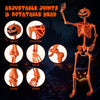 Lucktree 5.2 Ft Life-Size Posable Skeleton with Pumpkin Head Halloween Orange Skeleton Decoration