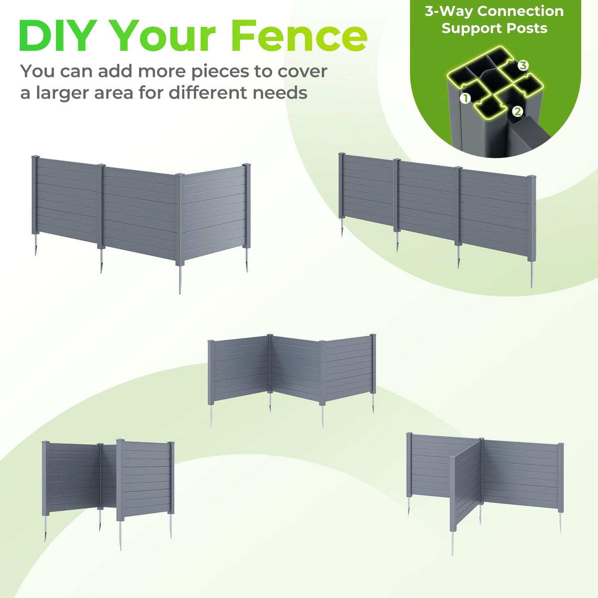 Lucktree No-Dig Air Conditioner Fence with Metal Stakes 48''W x 36''H