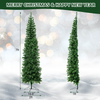 Lucktree 7ft Prelit Half-Shape Christmas Tree, Space-Saving Slender Artificial Xmas Tree with 150 LED Lights - LucktreeUS