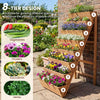 Lucktree 8-Tier Wooden Vertical Raised Garden Bedwith Legs