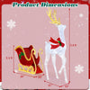 Lucktree Lighted Christmas Reindeer & Sleigh Set, Light-up Xmas Decorations with 462 LED Lights