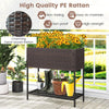 Lucktree Raised Garden Bed with Legs, Rattan Elevated Planter Box w/Storage Shelf