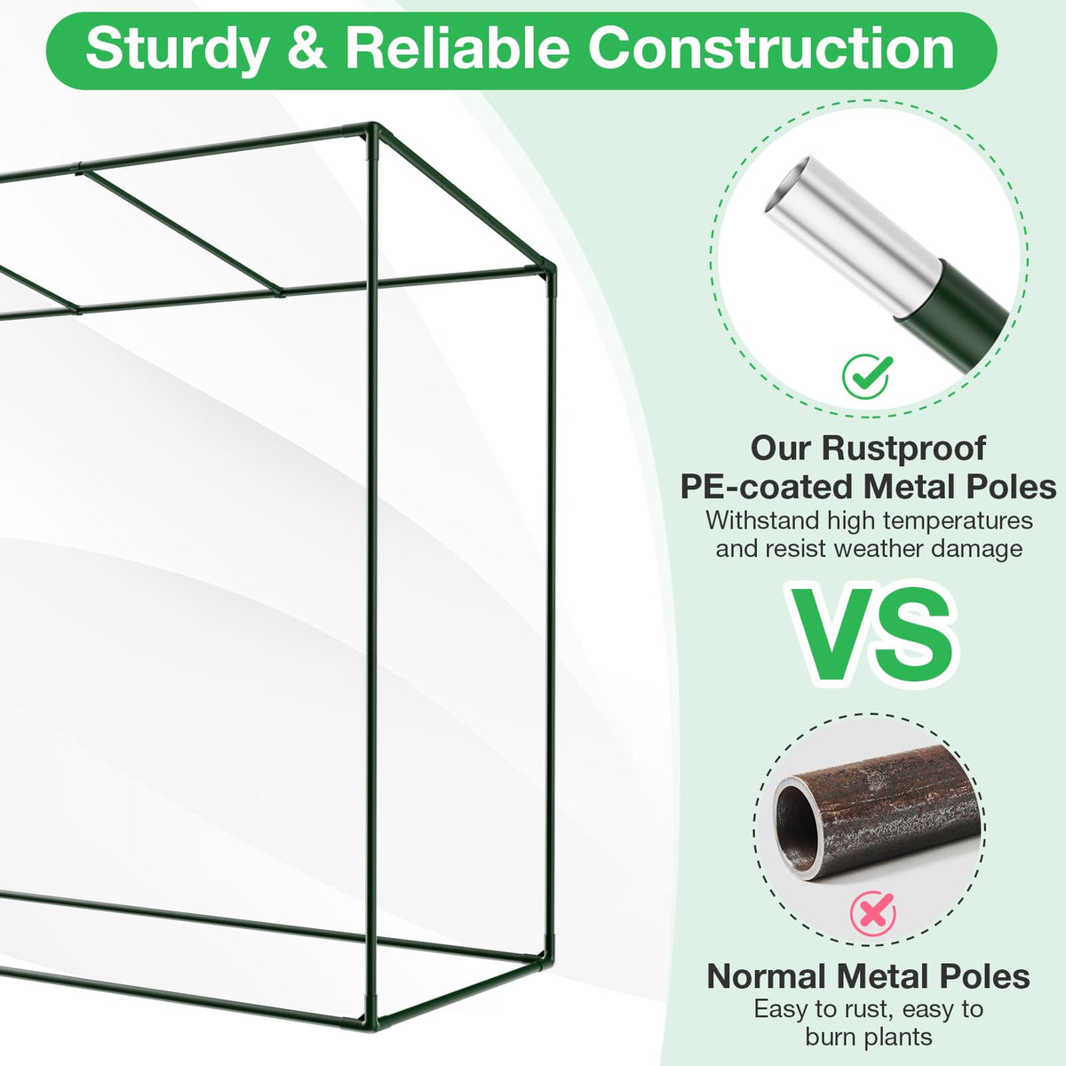 Lucktree Outdoor Portable Mini Greenhouse w/ PE Cover & 4 Ground Stakes & Ropes