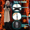 Lucktree 5.2FT Halloween Animated Standing Greeter Old Lady with Candy Dish