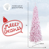 Lucktree 7ft Pre-Lit Pencil Christmas Tree, Snow Flocked Artificial Slim Tree with 800 Branch Tips - LucktreeUS