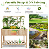 Lucktree Wood Planter with Trellis, Standing Raised Garden Bed
