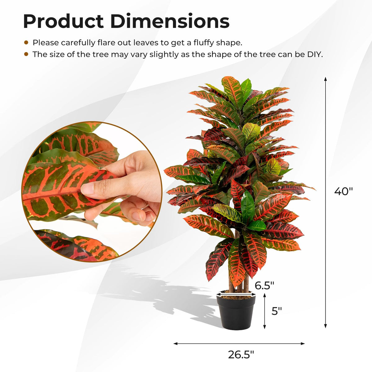 Lucktree Artificial Croton Palm Tree
